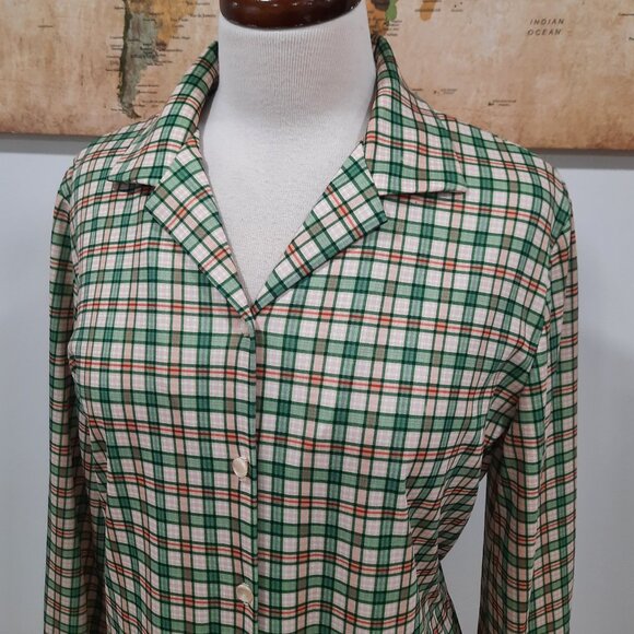 Vtg 70s Christmas plaid shirt - Graff brand - Picture 2 of 10